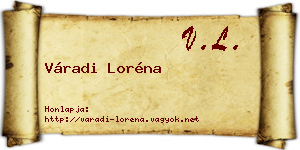 Váradi Loréna névjegykártya
